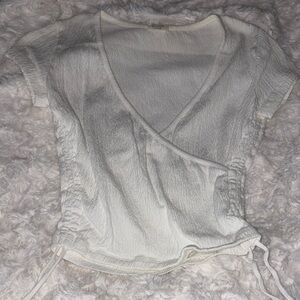 Brandy Melville White Wrap Top